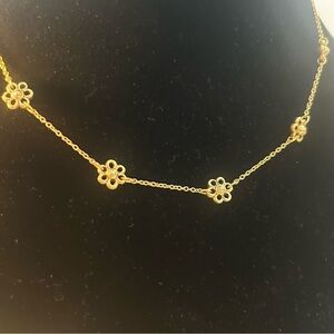 Gold Floral Chain Necklace